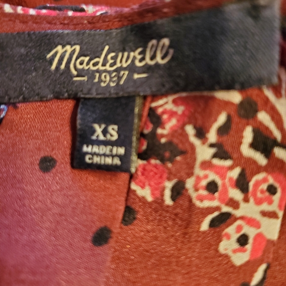 Madewell Silk Garden Lassi Flower Pleated Blouse - Picture 7 of 8